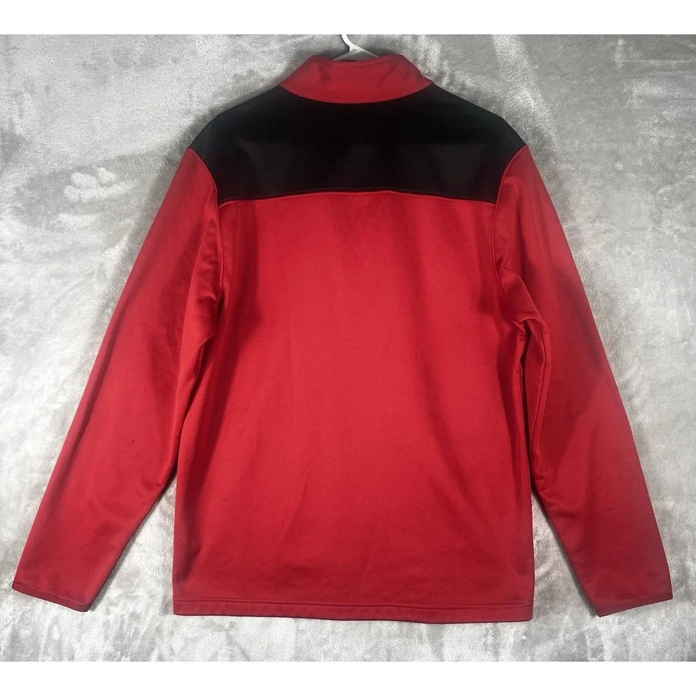 NFL Team Apparel pullover ARIZONA CARDINALS Mens SZ L red 1/4 zip fleece *pic‎
